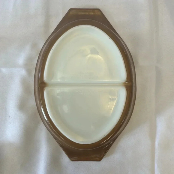 Pyrex EARLY AMERICAN 4 Qt. 444 Cinderella Bowl Brown & Gold Design & 1.5 Qt Dish - Picture 9 of 10